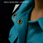 Men's turquoise leather jacket genuine cowhide western style