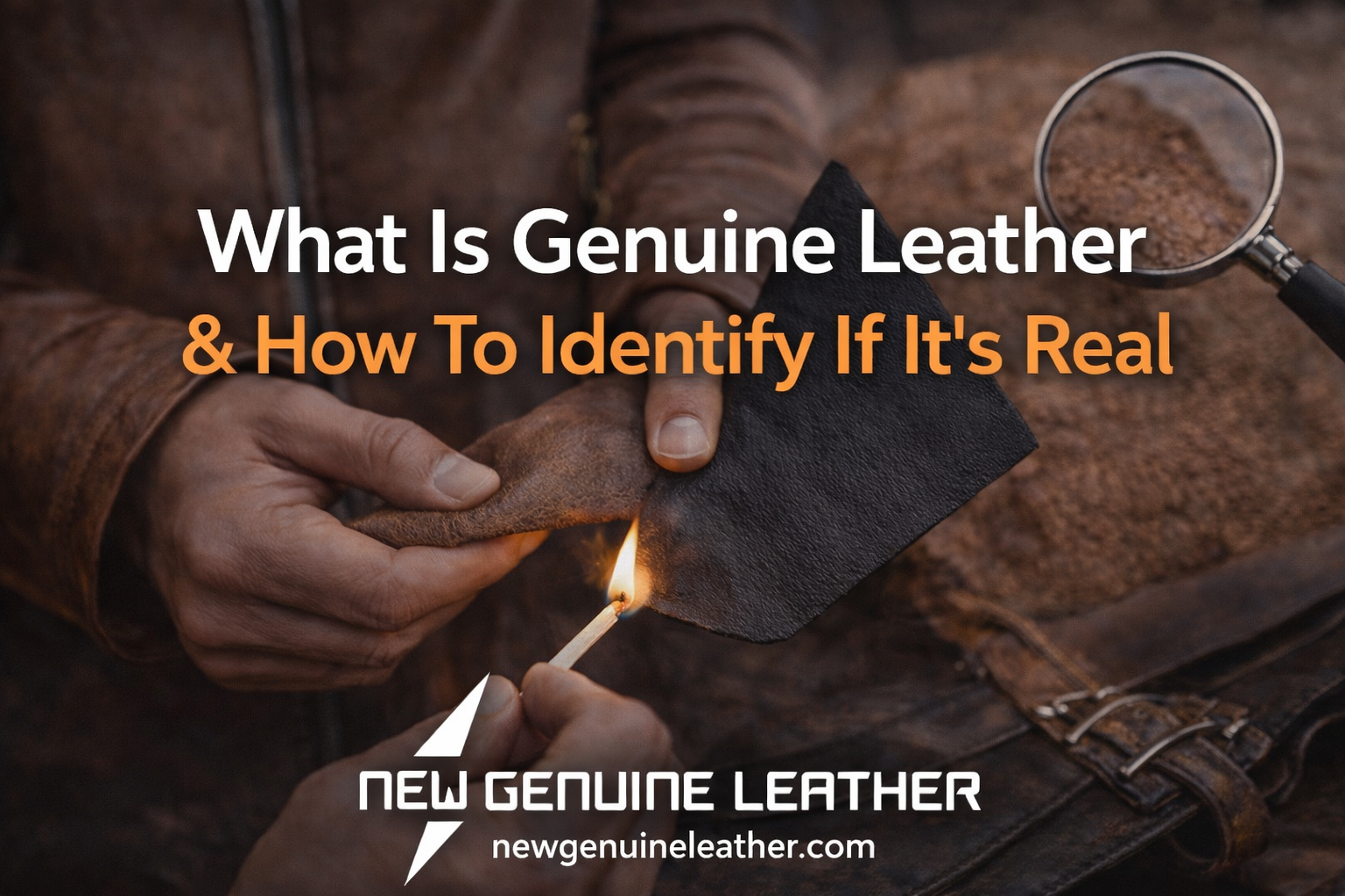 Side-by-side comparison showing real leather texture on left and fake leather on right