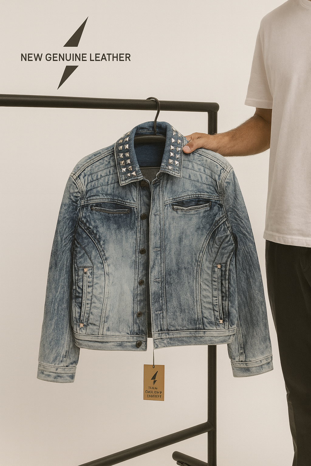 Complete Outfit Inspiration - Denim Jacket Flat lay of denim jacket with jeans, t-shirt, and accessories styling guide