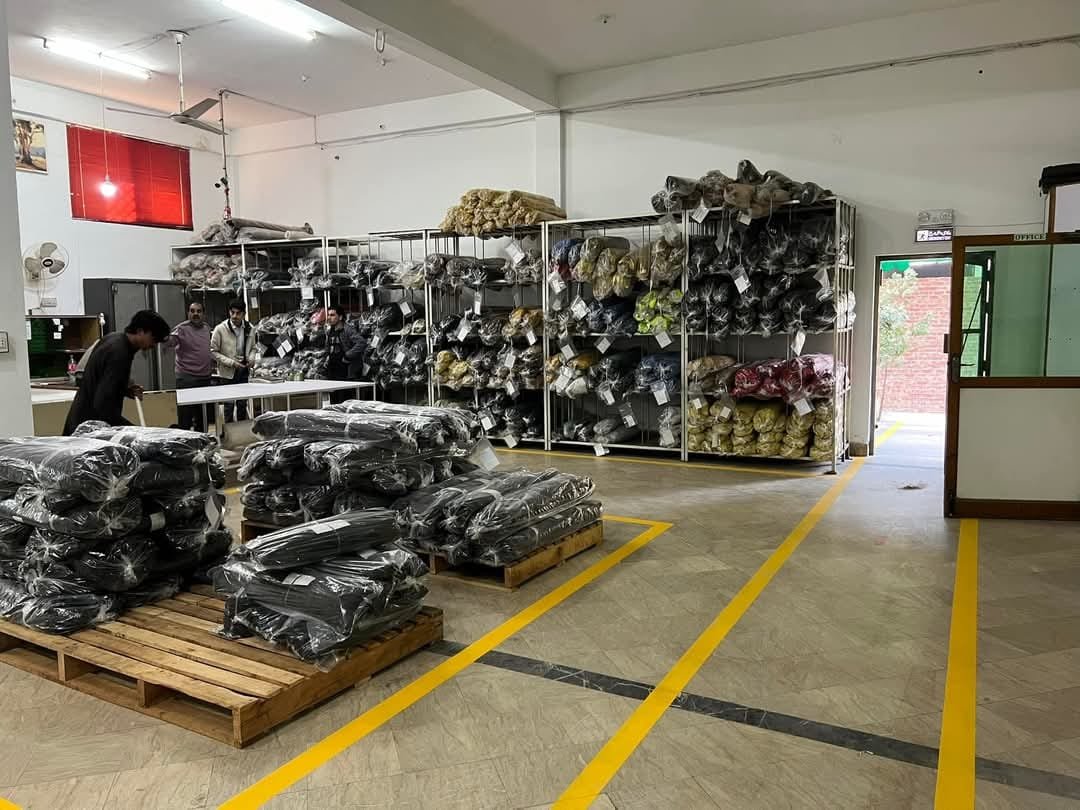 Packed leather products and finished goods area