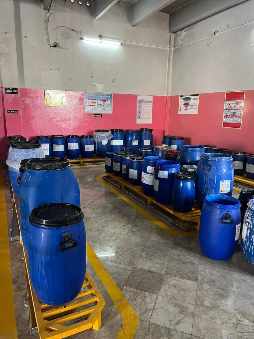 Leather chemical storage and safety area