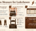 Lederhosen sizing guide showing waist, hips, thigh, inseam, size chart, and custom measurement tips