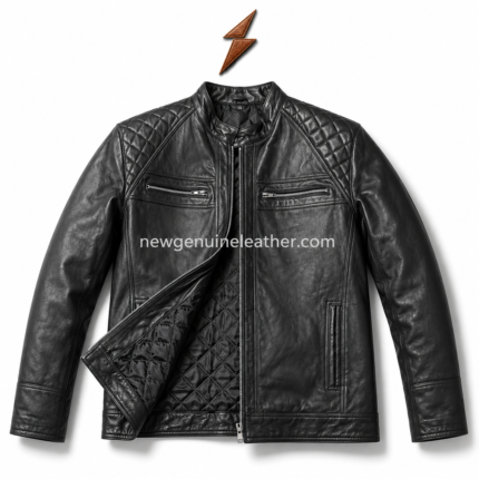 Wholesale Leather Jacket Multi color quilted leather jacket range showing black, dark brown, tan brown, burgundy, navy blue
