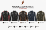 Black racing biker jacket OEM inner view showing quilted lining, open zipper, red sleeve stripes and patch details.