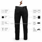 Black suede leather pants shown with dark brown, tan, cognac brown, and olive brown color options on a white studio background