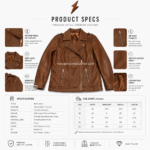 Brown smooth leather biker jacket back view with vertical panel stitching and shoulder epaulettes
