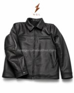 Classic leather jacket color range with black, dark grey, dark brown, tan, and brown options