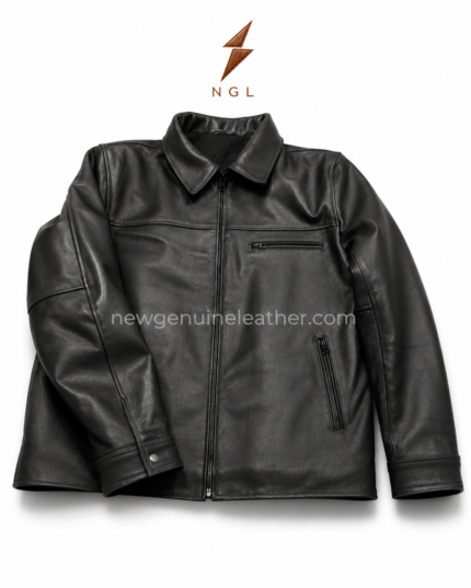 Classic leather jacket color range with black, dark grey, dark brown, tan, and brown options