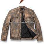 Cracked leather jacket wholesale for biker fashion, travel wear, outdoor use, and OEM leather collections