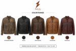Cracked leather jacket wholesale with black lining, antique distressed surface, and café racer collar