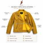 leather biker jacket wholesale range in mustard yellow, vintage brown and classic black with NGL
