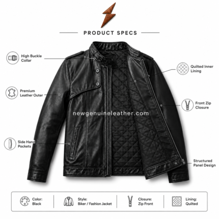 Black leather military jacket color range image with black main jacket and dark brown, cognac, tan and burgundy