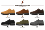 Tan Oktoberfest suede shoes with camel suede upper, black lug outsole, white contrast stitching, patterned laces, and NGL logo