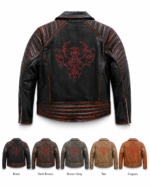 Quilted shoulder biker jacket wholesale product image with waist belt, zipper pockets, and lapel snap buttons