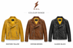 leather biker jacket wholesale design featuring quilted inner lining, front zip