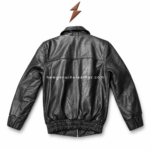 OEM black leather bomber jacket with NGL