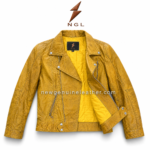 leather biker jacket wholesale range with vintage textured panels, stitched sleeves and motorcycle-style