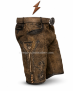 Antique tan leather lederhosen shorts color range for wholesale buyers