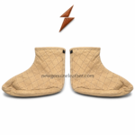OEM beige quilted leather bootie slippers displayed on a white background with diamond stitching and soft sole detail.