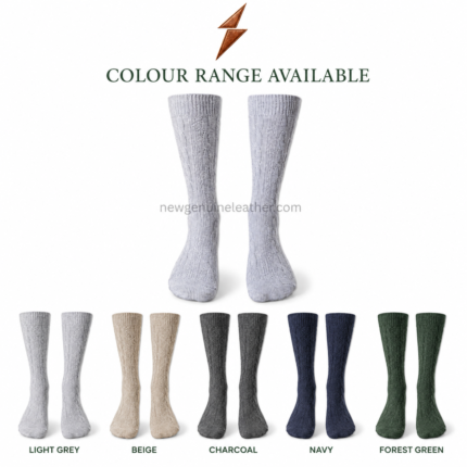 Bavarian grey cable knit socks with knee-high length and classic Trachten-inspired pattern