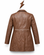 Women brown leather coat wholesale image showing brown leather texture and