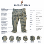 Embroidered distressed Bavarian leather lederhosen with knee-length cut, side pockets, stitched seams, and lace-tie leg cuffs on a white background