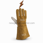 Best welding gloves single right-hand view with cream NGL branding on hand and cuff