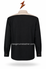 Black Bavarian Shirt colour range in black, navy, white, beige, olive green and burgundy by newgenuineleather.com