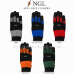 Single custom mechanic gloves view with black fingertips, grey perforated panels, stretch wrist and white NGL branding
