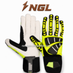 HIGH VISIBILITY WORK GLOVES displayed in fluorescent yellow, orange, red and black color variations with matching protection panels.