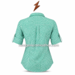 Green Gingham Bavarian Shirt color range in green, blue, red, black, yellow and pink checks by newgenuineleather.com