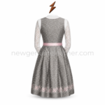 Grey Pink Dirndl Dress color range in grey, champagne, dusty pink, sage green and mauve by newgenuineleather.com