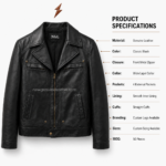 NGL leather jackets black back pose with structured shoulders, clean panel seams and smooth leather texture
