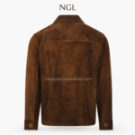 Men’s Suede Jacket with twin chest pockets and four-button front closure