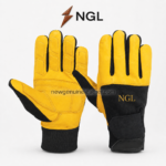 OEM safety gloves in yellow and black with reinforced palm stitching and NGL branding