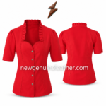 Red Ruffle Dirndl Blouse color range in red, black, navy, green, white and pink by newgenuineleather.com