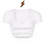 Ruched Dirndl Blouse colour range in white, ivory, pink, beige, light blue, navy, burgundy and black by newgenuineleather.com