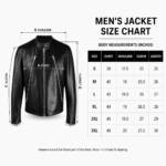 Black sheep leather jackets front view with silver zipper, stand collar and ribbed cuffs by newgenuineleather.com