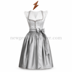 Silver Satin Dirndl color range in silver, black, navy, burgundy, champagne, dusty rose and emerald by newgenuineleather.com