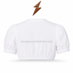 Square Neck Dirndl Blouse colour range in white, ivory, pink, beige, powder blue and black by newgenuineleather.com