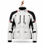Textile Racing Jacket specifications image with front, side, back and inner views by newgenuineleather.com