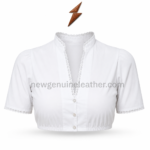 White Dirndl Blouse colour range in ivory, beige, pink, blue, sage, navy and black by newgenuineleather.com