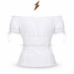 White Lace Dirndl Blouse color range in white, black, red, pink, blue and pale yellow by newgenuineleather.com