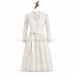 White Long Sleeve Dirndl color range in ivory, blush, dusty rose, champagne, sage and silver by newgenuineleather.com