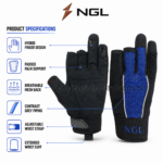 Wholesale fingerless work gloves in four mesh colors by newgenuineleather.com