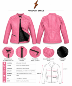 Wholesale LADIES LEATHER JACKET with black lining and front zipper