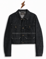 NGL denim jackets for men black denim back view with structured seams