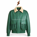 NGL New Genuine Leather bomber leather jacket range in green black brown and navy