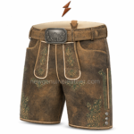 NEW GENUINE LEATHER Men’s Leather Lederhosen with curved pockets and reinforced stitching