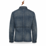 NGL wholesale men’s denim jackets in dark blue wash with four-pocket front